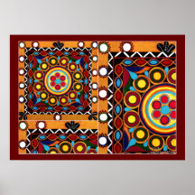 Kutch Stickerei-Bunter exotischer globaler Kunst-D Plakat