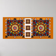 Kutch Stickerei - exotischer vibrierender globaler Plakat