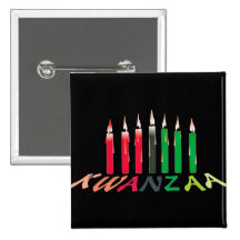 Kwanzaa-Kerzen Anstecknadelbutton