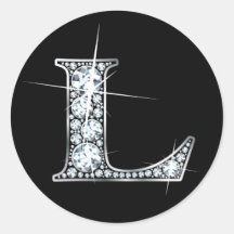 "L" Diamant Bling Aufkleber