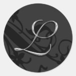 L Monogramm-Buchstabe-Hochzeits-Umschlag Aufkleber aufkleber