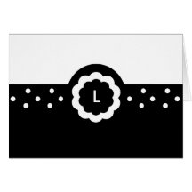 L:: Monogramm L punktiertes Schwarzes u. weißes An