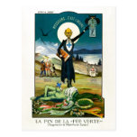 La-Flossende-La "Fée Verte" Vintager Wermut Postkarte