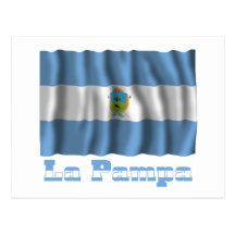 La Pampa wellenartig bewegende Flagge mit Namen Postkarte