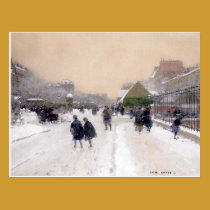 La Paris sous neige ~ Paris unter Schnee Postkarte postkarten