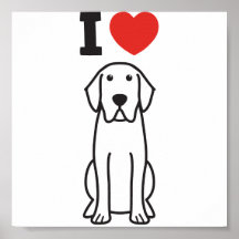Labrador Retriever Dog Cartoon Poster