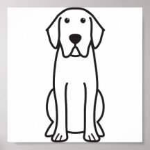 Labrador Retriever Dog Cartoon Print