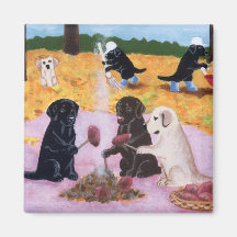 Labradors Herbst-Spaß Kühlschrankmagnet