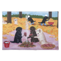 Labradors Herbst-Spaß-Malerei Tisch Sets