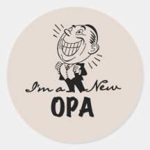 Lächelnde neue Opa T-Shirts und Geschenke Runde Sticker