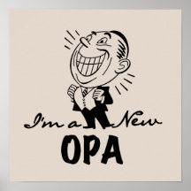 Lächelnde neue Opa T-Shirts und Geschenke Posterdruck