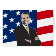 Lächelnde patriotische Barack Obama Pop-Kunst Grußkarten
