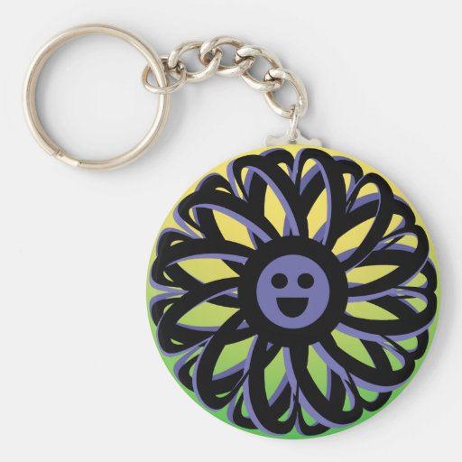 Lächelnde Sally-Blume Keychain - 369 Schlüsselband
