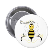 Lächelnder Hummel-Bienen-Königin-Bienen-Knopf Button