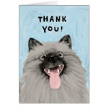 Lächelnder Keeshond danken Ihnen Grußkarte