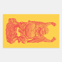 Lachender Buddha (rot) Aufkleber
