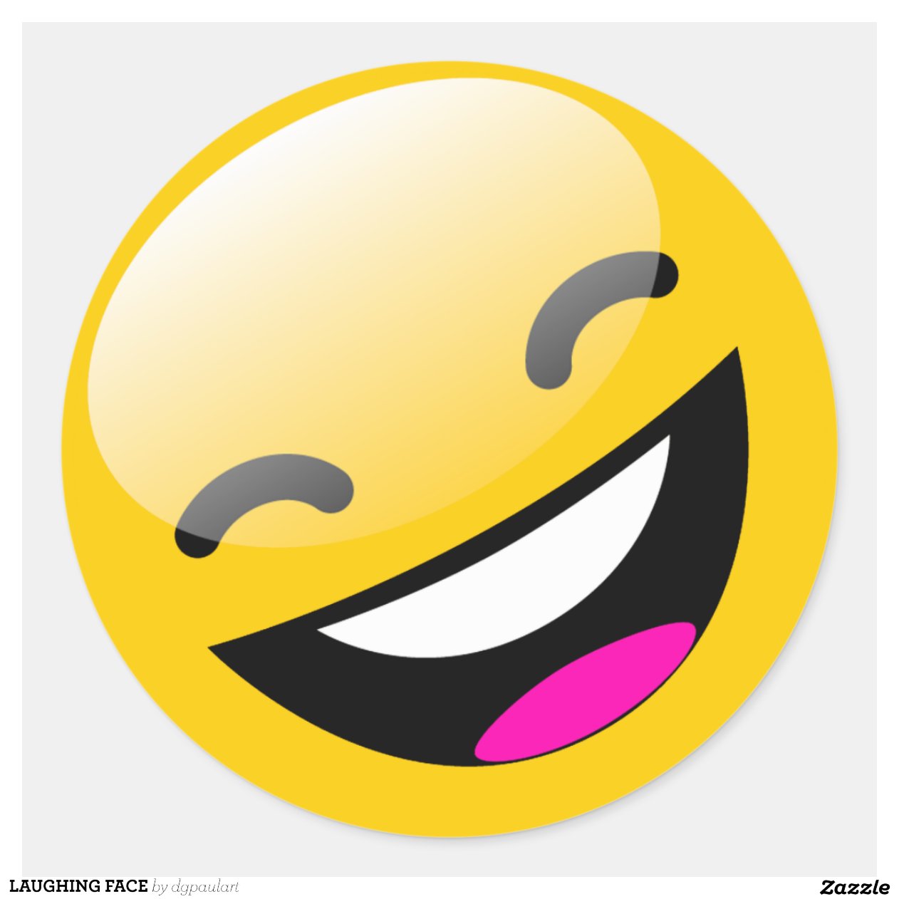 LACHENDER SMILEY RUNDER AUFKLEBER | Zazzle