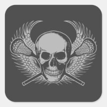 Lacrosse-Schädel - Grau Sticker