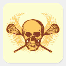 Lacrosse-Schädel - Rot Sticker