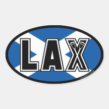 Lacrosse Scottland lockere Flagge Ovaler Aufkleber