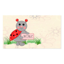 Ladybug Holding Sign For Ladybug Love Business Cards
