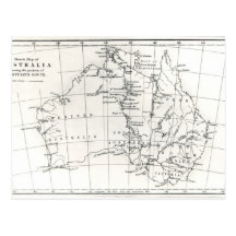 Lageskizze von Australien Postkarten