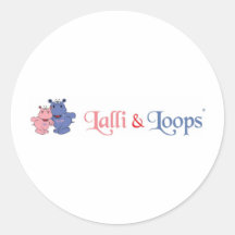Lalli und Loops Runde Aufkleber