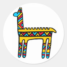 Lama-Farben Runde Aufkleber
