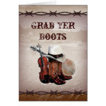 Land-Cowboystiefel-Bauernhof-Hochzeits-Einladung Grußkarten