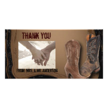 Land-Cowboystiefel-Western-Hochzeit danke Fotokarten
