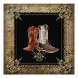 Land-Cowboystiefel-Western-Hochzeits-Einladung