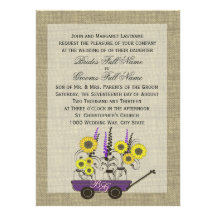 Land-Lastwagen-u. Leinwand-Hochzeit Einladungen