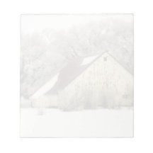 Land-Weihnachtswinter-Scheune in der Schnee-Fotogr Memo Block