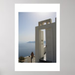 Landhaustür in Santorini Plakat
