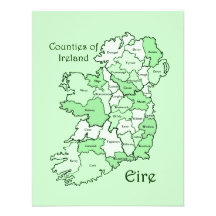 Landkreise von Irland-Karte Individuelle Ankündigungskarte