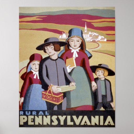 Ländliches Pennsylvania-Reise-Plakat