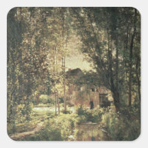 Landschaft 2 quadrataufkleber