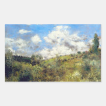 Landschaft durch Pierre Renoir Rechteckige Sticker