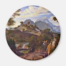 Landschaft mit den Pfadfindern vom gelobten Land B Kühlschrankmagnete