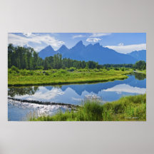 Landschaftliche Ansicht der Berge Plakat