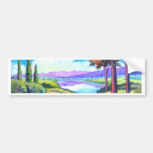 Landschaftsfluss-Malerei-Kunst - multi Autosticker