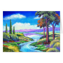 Landschaftsfluss-Malerei-Kunst - multi Karten