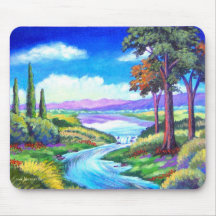 Landschaftsfluss-Malerei-Kunst - multi Mousepads