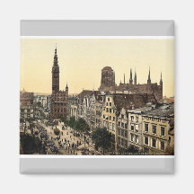 Langen Markt und Gerichtsgebäude, Danzig, WestPrus Magnets