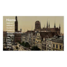 Langen Markt und Gerichtsgebäude, Danzig, WestPrus Visitenkarte