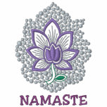 Langes die Hülsen-Hemd der Yoga-Namaste gestickten