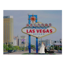 Las Vegas-Braut u. Bräutigam-Hochzeits-Postkarte