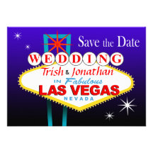 Las Vegas, das Save the Date - Blau Wedding ist Individuelle Ankündigung