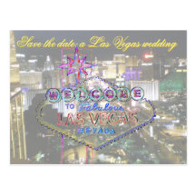 Las Vegas, das Save the Date Boulevard-Ansicht Wed Postkarte