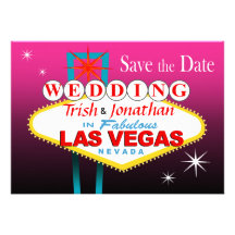 Las Vegas, das Save the Date - fuschia Wedding ist Einladung